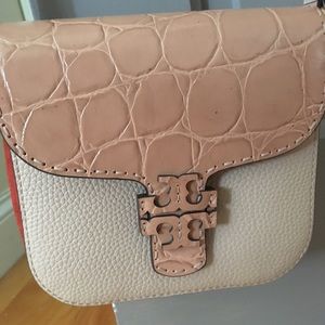 Tory Burch McGraw Croc Leather Crossbody Bag